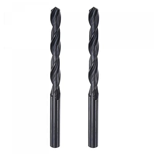 Image of sourcing map 6542 High Speed Steel Straight Shank Twist Jobber Drill Bit, Fully Ground Black Oxide Drill Bits 8.3mm Drill Diameter 115mm Total Length 2 Pcs