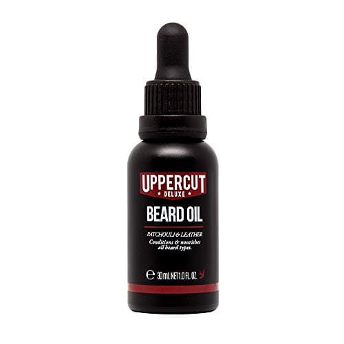Image of Uppercut Deluxe Beard Oil, Lightweight Beard Conditioner with Essential Oils to Nourish the Beard, Smooth Application and Light Finish, Patchouli and Leather Scent 30ml