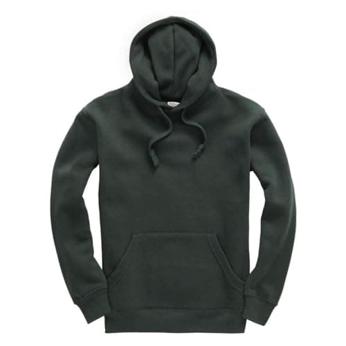 Image of Mellor Design Unisex Pullover Hoodie – Classic Fit Hooded Sweatshirt for Men & Women – Casual Plain Hooded Top, Bottle Green, XL