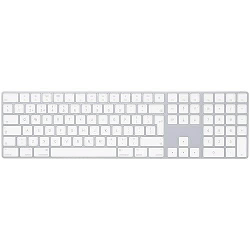 Image of Apple Magic Keyboard with Numeric Keypad: Bluetooth®, rechargeable. Works with Mac, iPad or iPhone; British English, Silver