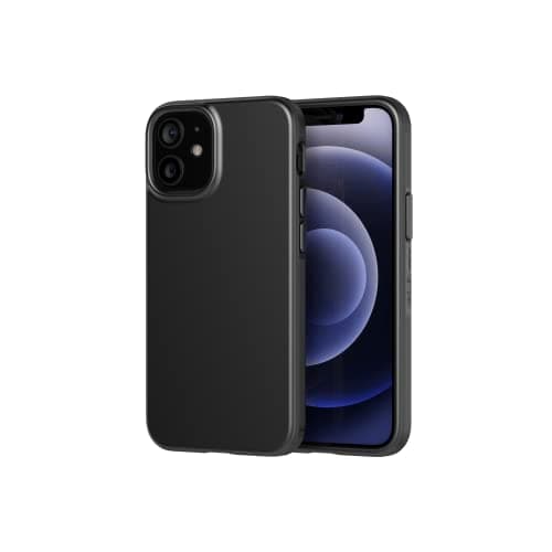 Image of tech21 T21-8360 Evo Slim for Apple iPhone 12 Mini 5G - Germ Fighting Antimicrobial Phone Case with 8 ft. Drop Protection, Charcoal Black