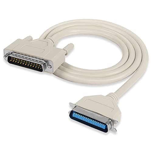 Image of XMSJSIY DB25 to CN36 Parallel Printer Cable, DB25 25 Pin Male to CN36 Centronics 36 Pin Male Serial Parallel Printer Extension Cable Adapter for Connect Computers, Printers 25C*30AWG - 1.5M