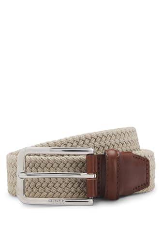 Image of BOSS Mens Clorio Sz30 Woven belt with leather facings