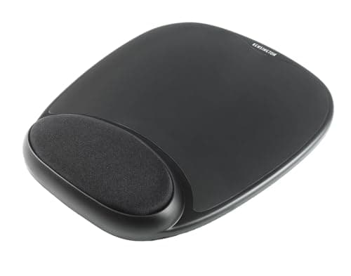 Image of Kensington Mouse Mat with Wrist Support - Ergonomic Gel Mouse Pad for Laser and Optical Mice, Non-Slip Base 207 x 25 x 248 mm - Black (62386)