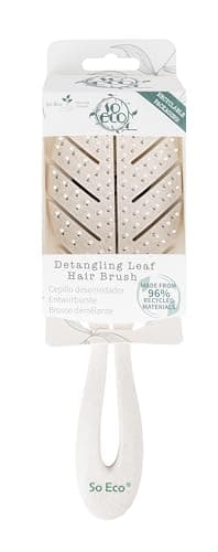 Image of So Eco Biodegradable Detangling Leaf Brush - Ergonomic PLA Handle for Smooth Detangling, Ideal for Wet & Dry Hair, Vegan & Cruelty-Free