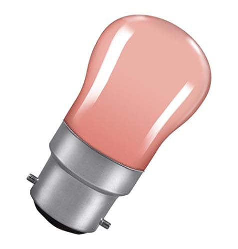 Image of Crompton Lamps 15W Pygmy BC-B22d Dimmable Pink 25lm BC Bayonet B22 Incandescent Sign Coloured Outdoor External Festoon Light Bulb