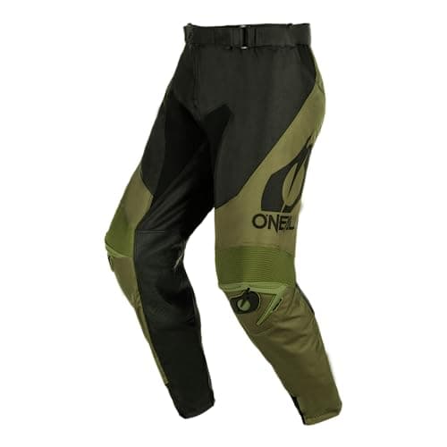 Image of O'NEAL | Motocross Pants | Enduro Motorcycle | Durable Denier Fabrics, Leather Heat Protection on Both Inner Knees | Pants Mayhem Hexx V.24 | Adult | Black Green | Size 28