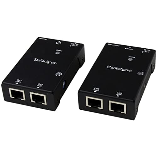 Image of StarTech.com HDMI Over CAT5e / CAT6 Extender with Power Over Cable - 165 ft (50m) HDMI Video/Audio Over Dual Ethernet Cable Extender (ST121SHD50)