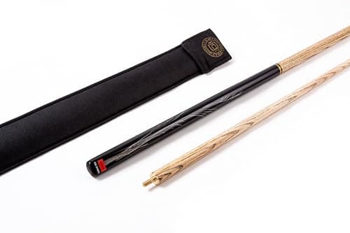 Image of BCE Unisex Two Piece Ash With Case Pool/Snooker Cue, Black/Natural Ash, 57 145cm EU