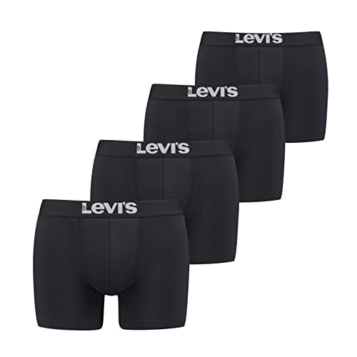 Image of LEVIS Men's Solid Basic Boxer Brief Boxer Briefs, Black,