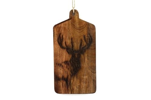 Image of SiL Interiors Stag 30cm Wooden Cheese Board/Chopping Cutting Board