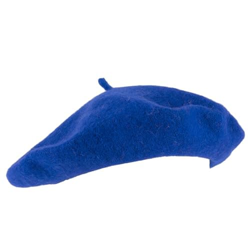 Image of Hat To Socks Wool Blend French Beret for Men and Women in Plain Colours (Royal Blue)