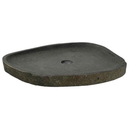 Image of vidaXL Basin Grey (55-65) x (40-50) x 6 cm River Stone,