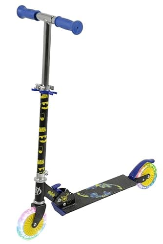 Image of Batman Kids Scooter for Girls and Boys - Folding Inline - For Boys and Girls - Adjustable Light Up Scooter - Wheels Light Up - 58x30x80cm