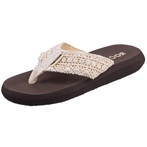 Image of Rocket Dog Spotlight Lima Fabric Women's Natural Multi Flip Flops - UK 5