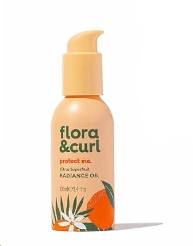 Image of Flora & Curl Citrus Superfruit Radiance Hair Oil | Silicone-Free Botanical Curl Oil with Grapeseed, Avocado, Baobab, Watermelon, Papaya, Jojoba & Argan Oil | For All Curl Types | 100ml