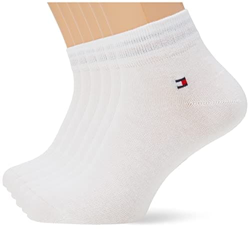 Image of Tommy Hilfiger Men's Quarter 6 Pack Ecom, White, 9-11 UK