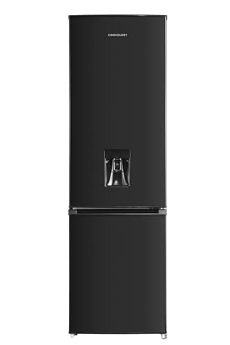 Image of Cookology CFF268WD 268 Litre Freestanding Fridge Freezer, Frost Free System with Water Dispenser, Reversible Doors, Adjustable Shelves and Legs, 4 Star Freezer Rating and Auto Defrost (Black)