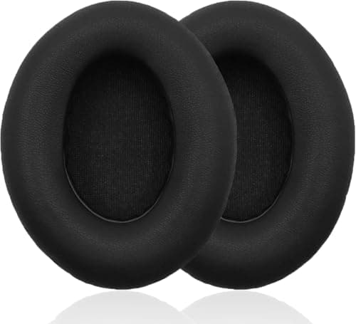 Image of Akkiv replacement ear pads compatible with Sennheiser HD201 HD201S HD200 Pro HD180 HD418 HD419 headphones Made of protein leather and memory foam - black