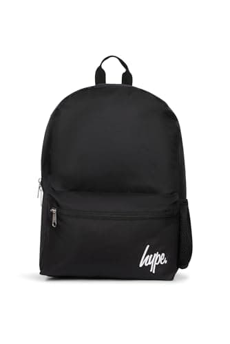 Image of hype Unisex Backpack, Black, School Bag for Kids, Comfortable Rucksack with Bottle Holder, 3 Storage Compartments, Padded, Adjustable Straps & Grab Handle