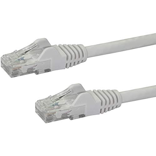 Image of StarTech.com 50cm CAT6 Ethernet Cable - White CAT 6 Gigabit Ethernet Wire -650MHz 100W PoE RJ45 UTP Network/Patch Cord Snagless w/Strain Relief Fluke Tested/Wiring is UL Certified/TIA (N6PATC50CMWH)