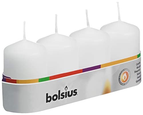 Image of BOLSIUS Pillar Candles (60/40mm), White (Tray of 4), 103612566702