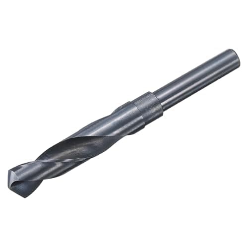 Image of sourcing map 17.5mm Drill Bit 1/2" Reduced Shank 4341 High-Speed Twist HSS Nitriding Black 135° for Light-duty Soft Metal Aluminum Alloy Wood Plastic