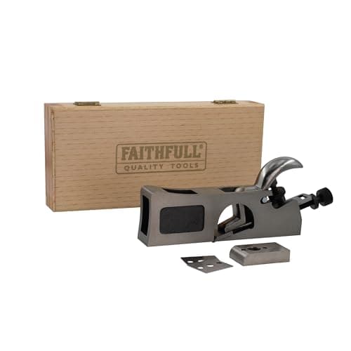 Image of Faithfull 3-in-1 Shoulder, Bullnose & Chisel Rebate Plane in Wooden Storage Box – Cast Iron Multi-Function Hand Plane with Accurately Ground Base for Joinery, Trimming & Corner Work