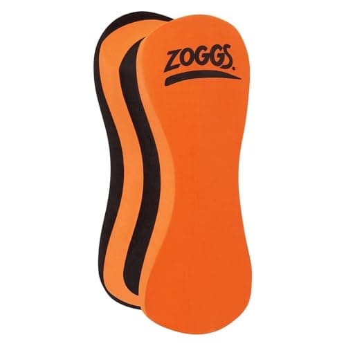 Image of Zoggs Swimming Pull Buoy, Upper Body Swim Strength Trainer, EVA Foam Float, Black/Orange