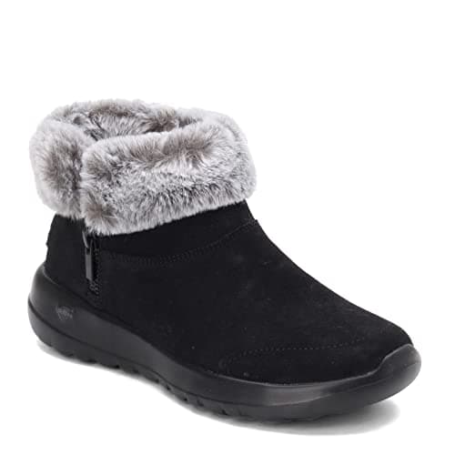 Image of Skechers Women's On-the-go Joy Ankle Boot, Black Gray Suede, 5 UK