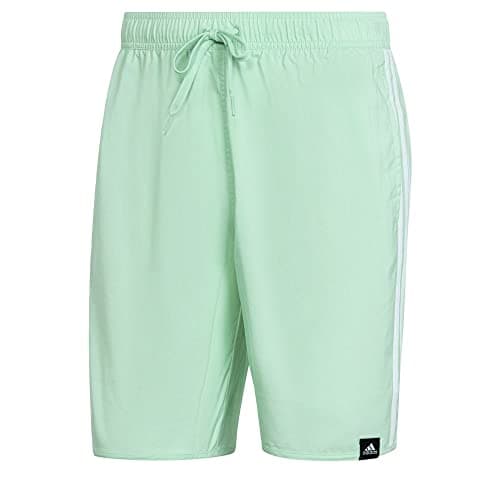 Image of adidas Classic-Length 3-Stripes Swim Shorts Men's, Green, Size 2XL