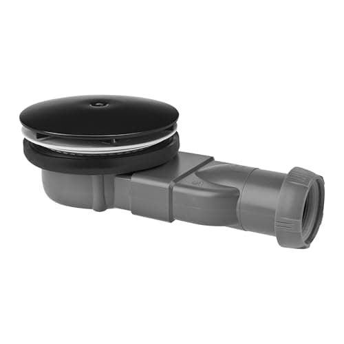 Image of Wirquin 30722861 Extra-Flat Shower Drain for Extra-Flat Trays ø90 with ABS Dome, Black