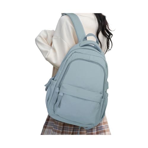 Image of HYC00 Laptop Backpack for Women School Bags for Teen Girls Boy College High School Backpack Travel Work Rucksack Bag for Women Casual Daypack Water Resistant 14 Inch Laptop Rucksack Bookbag,Light Blue