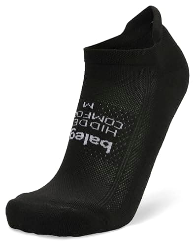 Image of Balega Hidden Comfort No Show Socks, Ultimate Moisture-Wicking Performance, Ergonomic Fit, Cushioned Support, Breathable Design, Ideal for Running and Daily Wear - Black, Medium (UK Size 7-9)
