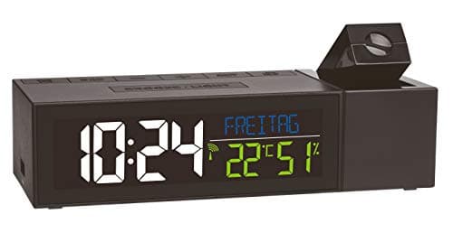 Image of TFA Dostmann Show 60.5014.01 Wireless Projection Clock with Room Climate, with Projection, with Charging Function, Room Climate, Short Sleep Timer, 5 Brightness Levels, Adjustable Snooze Function,