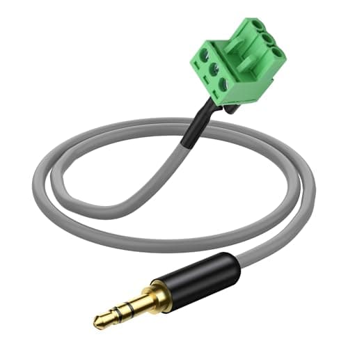 Image of XMSJSIY 3.5mm to Phoenix Terminal Connector Audio Cable 1/8" TRS Male to 3-pin 5.08mm/0.2inch Pitch PCB Phoenix Female Plug Stereo Solderless Screw Block Connector Cord - 50CM/1.64FT
