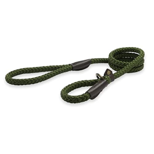 Image of Ancol Heritage Nylon Rope Slip Lead Green 1.5m X12mm Sz 4-8