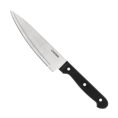Image of Chef Aid 15cm Chef's Knife, Precision Stainless Steel Blade with Classic POM Handle, Durable, Balanced Kitchen Knife for Chopping, Slicing & Dicing