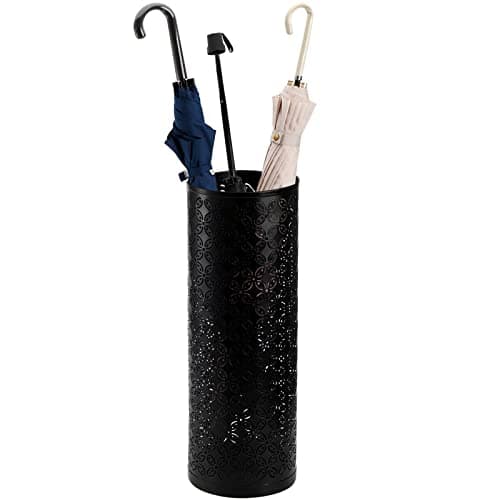 Image of Hacaroa Metal Round Umbrella Stand Rack, Free Standing Umbrella Holder Bin, Canes Walking Sticks Holder for Entryway, Home, Office, Black