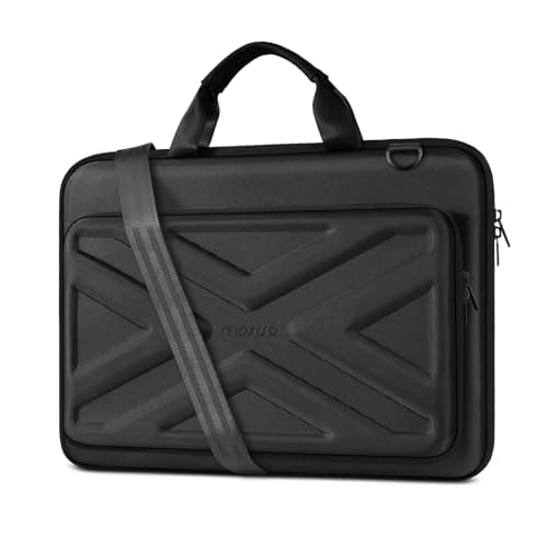 Image of MOSISO Hard Shell Laptop Case for Men Women,15-15.6 inch Computer Bag Compatible with MacBook, HP, Dell, Lenovo, Asus, Notebook,16 inch Laptop Bag with Front Pocket & Shoulder Strap, Black