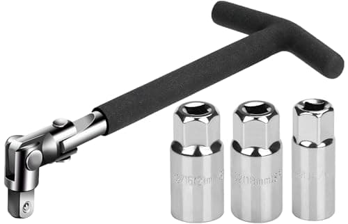Image of Noosverl 3/8'' Spark Plug Removal Tool, 4 Pieces Universal Spark Plug Remover 16/18/21 mm, Car Spark plug wrenches for ford fusion Car and Motorcycle Spark Plug Remover, Spark Plug Wrench Set