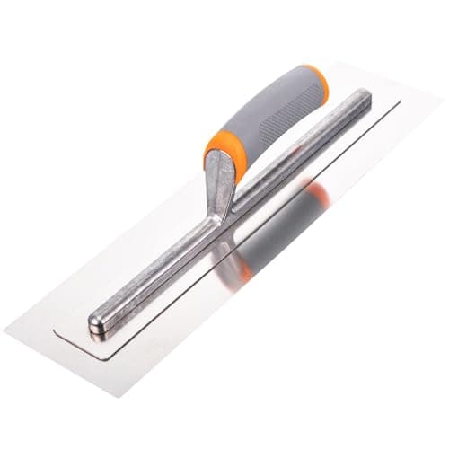 Image of Toolty Ultra Flexible Plaster Finishing Trowel - Stainless Steel Finishing Hand Tool - with Soft Grip Handle - 16 inch