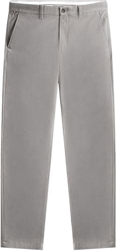 Image of Tommy Hilfiger Men's Denton Brushed Marl Straight Fit Chinos, Grey (Hydrogen Grey), 32W/30L