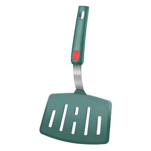 Image of Contiup Silicone Fish Spatula Turner Wide Slotted Pancake Spatulas for Nonstick Cookware Pans Omelette Egg Spatula 600°F Heat-Resistant (Green)