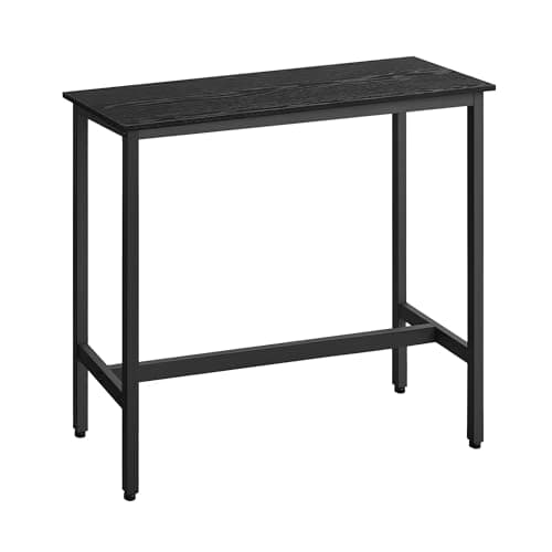 Image of VASAGLE Bar Table, Pub Dining High Table, Sturdy Steel Frame, 40 x 100 x 90 cm, Easy Assembly, Industrial Design, Ebony Black and Ink Black
