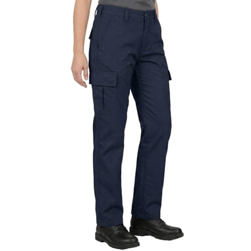 Image of Lee Cooper Ladies Work Cargo Trousers Heavy Duty Workwear Easy Care Multi Pocket Work Safety Classic Pants for Women (Navy 18 UK / 28" Leg, Short)