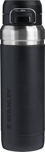 Image of Stanley Quick Flip GO Water Bottle 36 oz | Push Button Lid | Leakproof and Packable for Travel and Sports | Insulated Stainless Steel | BPA-Free | Black