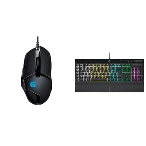 Image of Logitech G402 Hyperion Fury & Corsair K55 RGB PRO Wired Membrane