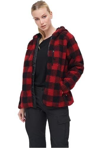 Image of Brandit Women Teddyfleece Jacket Hoode, color: red/black, size: S