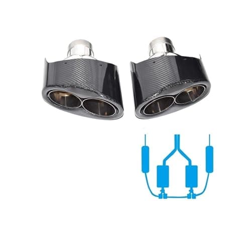 Image of Trim Tail End Pipe For A3 A4 A5 A6 A7 Exhaust Upgrade RS Muffler Tip Tailpipe Exhaust Tail(Carbon Look 2)